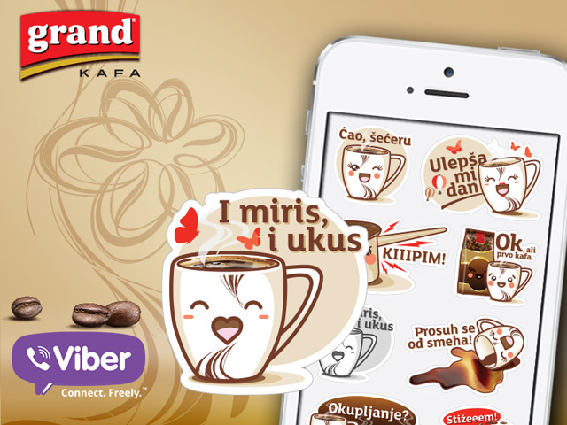 Grand kafa Viber stikeri