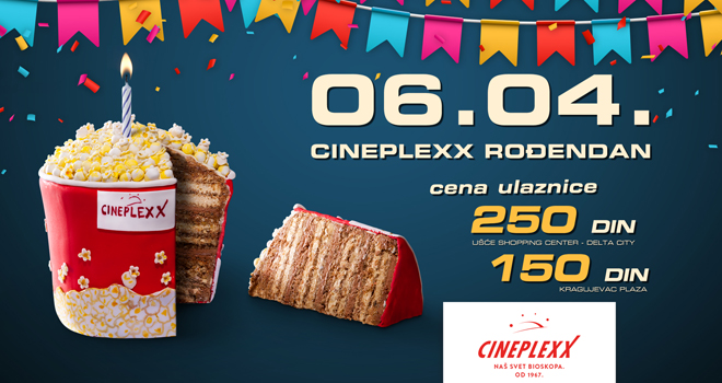 Cineplexx slavi rođendan uz pogodnosti za publiku
