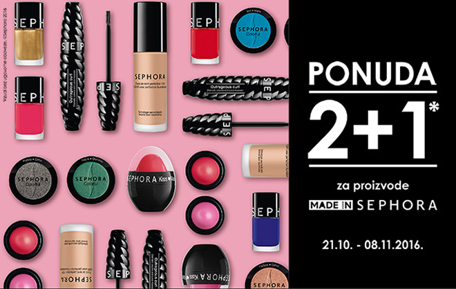 Made in Sephora akcija 2+1