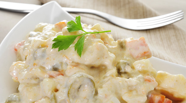 Posna ruska salata sa škampima