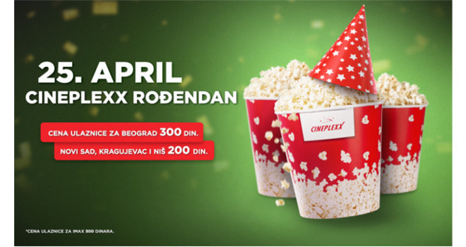 Cineplexx bioskopi slave rođendan uz specijalnu cenu ulaznice
