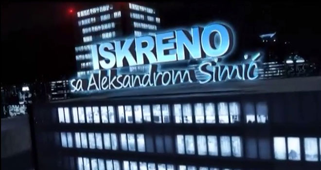 Bilja Krstić u emisiji Iskreno sa Aleksandrom Simić