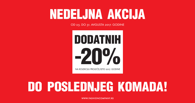 Nedeljna akcija – DO POSLEDNJEG KOMADA